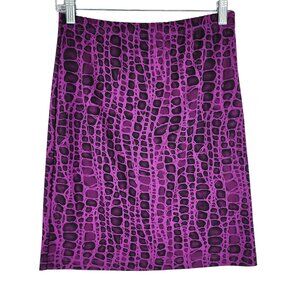 Women's Casual Corner Purple Animal Print Skirt Polyester Size S